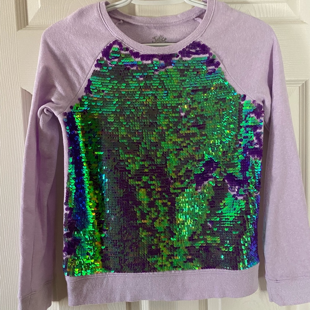Girl justice purple sweater mint condition. Sz 12